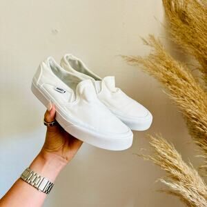 VANS UNISEX Classic Iconic Retro White Slip On Low Top SoCal Sneakers Shoes 5.5